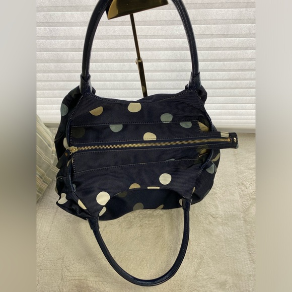 Kate Spade EUC Rare Park Row Karen Hobo Bag Navy Blue with Multicolored Dots - Picture 9 of 16
